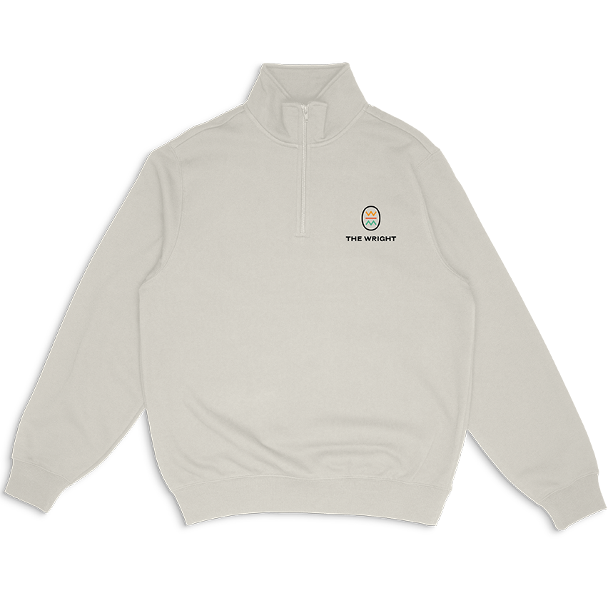 The Wright Logo Quarter Zip (Cream)*