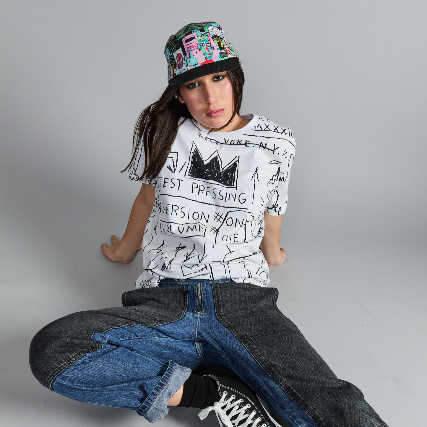 Basquiat "In Italian" All-Over Print 5-Panel Cap