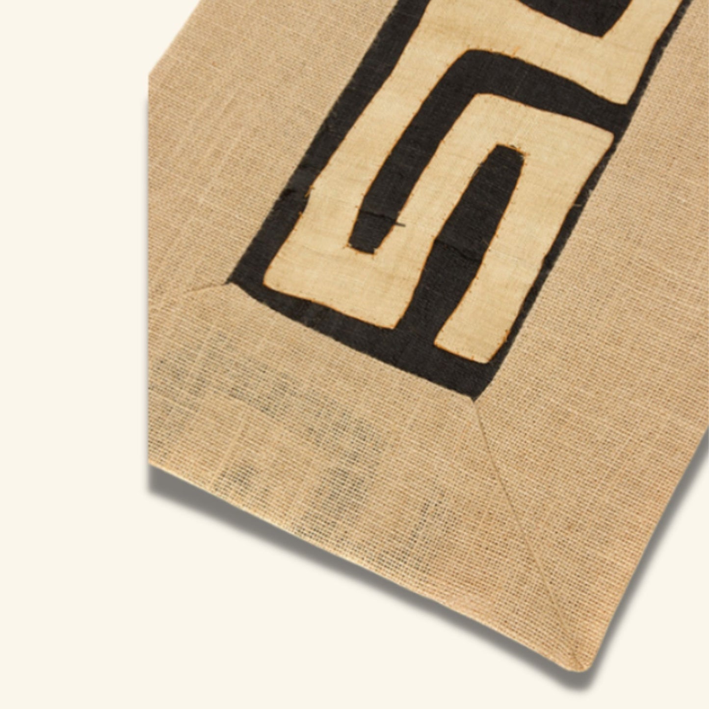 Natural Hessian and Congo Raffia Table Runner from Zambia