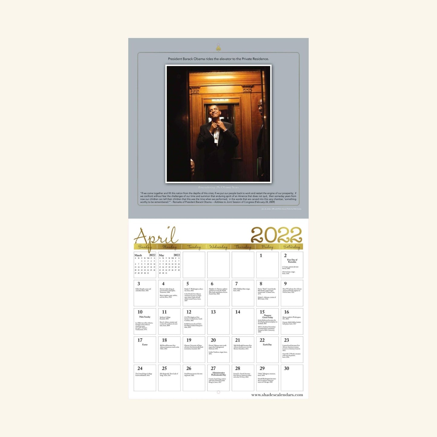 The Obama Years 2022 African American Wall Calendar