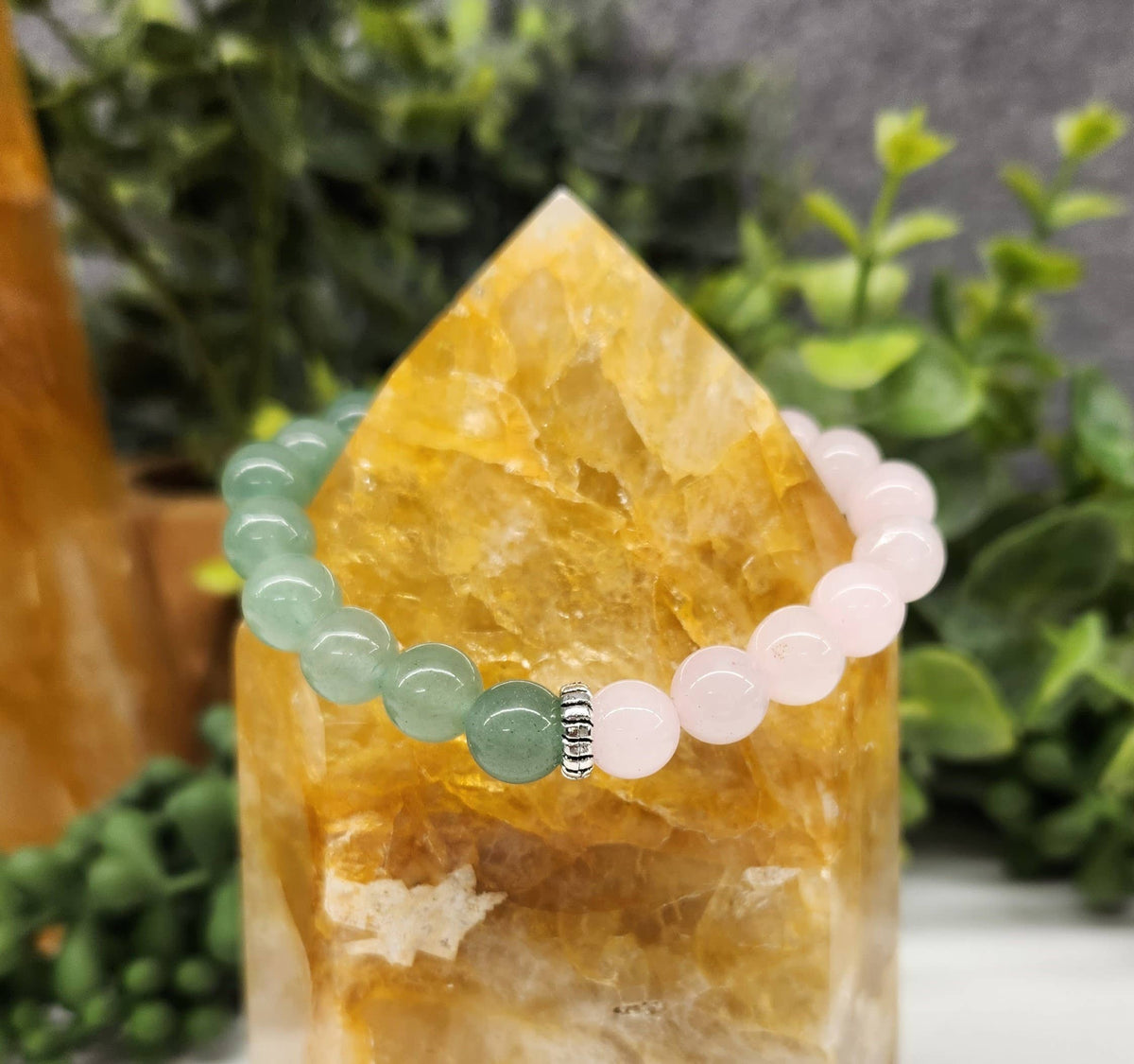 FERTILITY - Green Aventurine & Rose Quartz Bracelet 8mm: OPTION #1: Bracelets Only