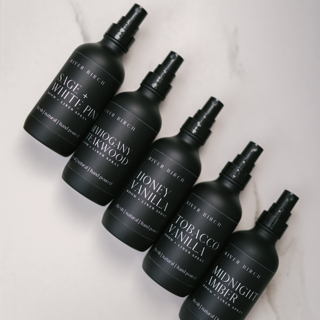 River Birch Candles - Spa Day - 4 oz Black Glass Room + Linen Spray