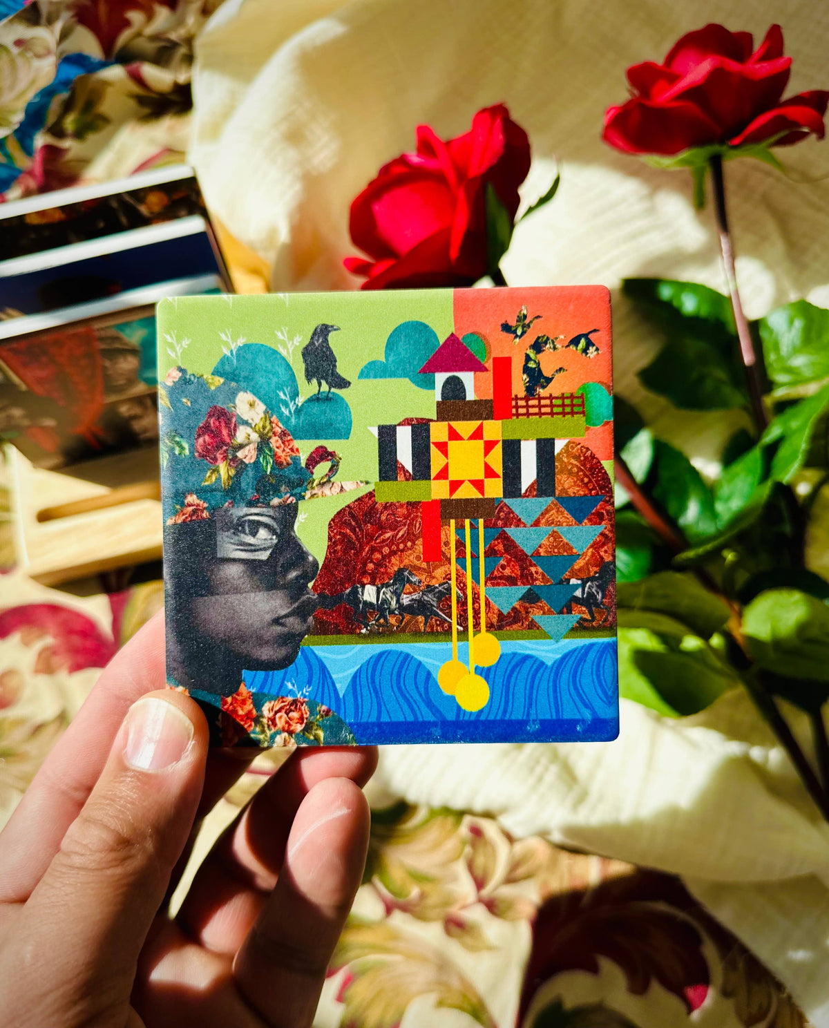 Dafri Studios - Behind the Roses Ceramic Coaster Set (4 designs)