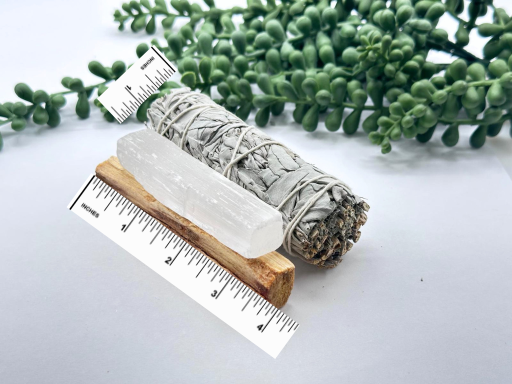 Meraki Gemstones - ENERGY CLEANSING TRIO - White Sage, Palo Santo, Selenite