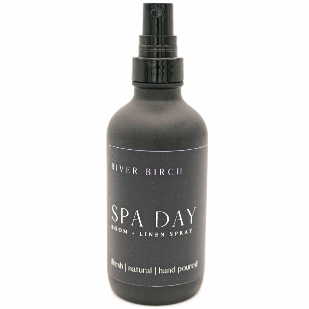 River Birch Candles - Spa Day - 4 oz Black Glass Room + Linen Spray