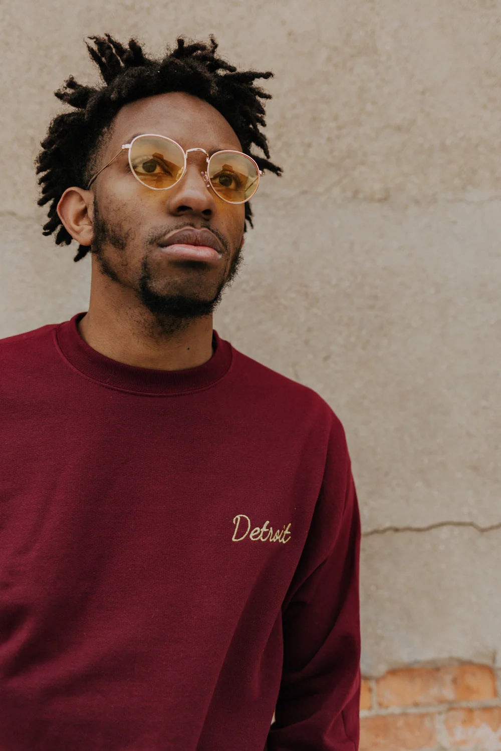 Detroit Cursive Sweatshirt (Burgundy)*