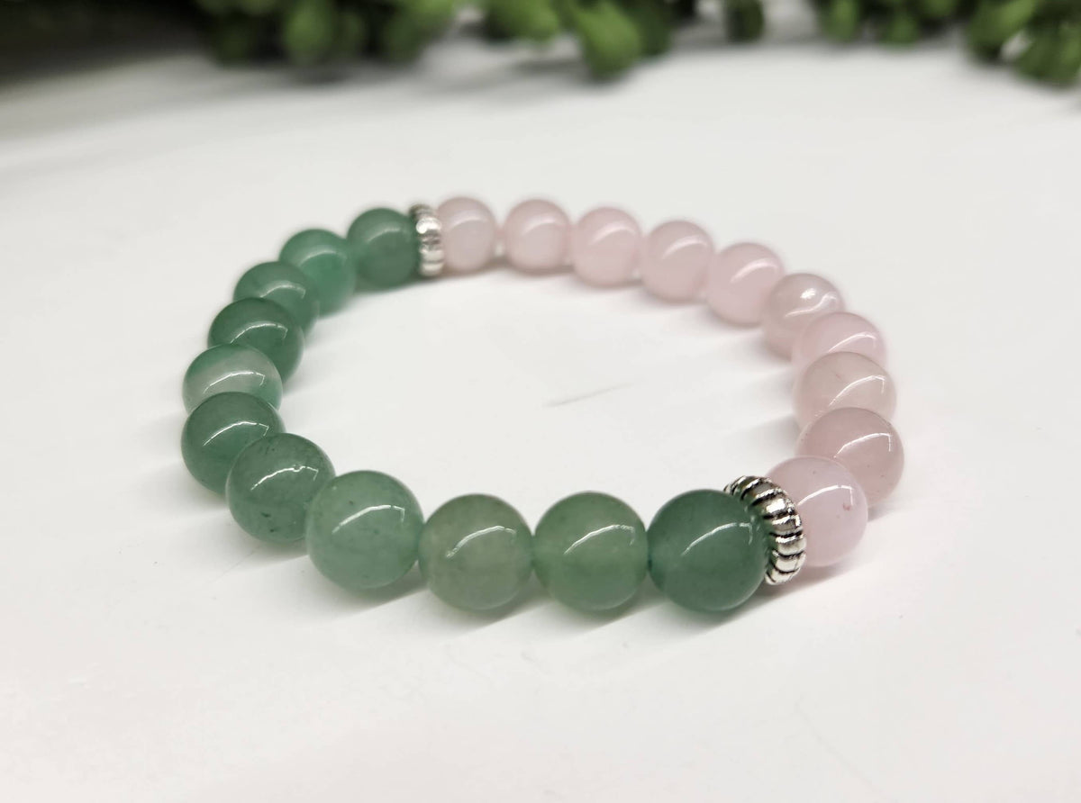 FERTILITY - Green Aventurine & Rose Quartz Bracelet 8mm: OPTION #1: Bracelets Only