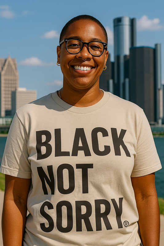 Black Not Sorry T-Shirt (Tan)*