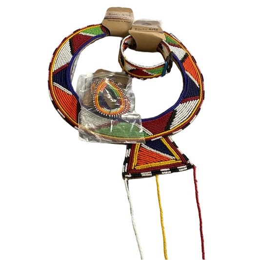 Bonto Arts Small Maasai Necklace Bracelet Earrings Set