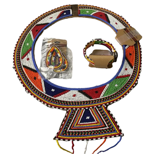 Bonto Arts Large Maasai Necklace/Bracelet/Earrings Set