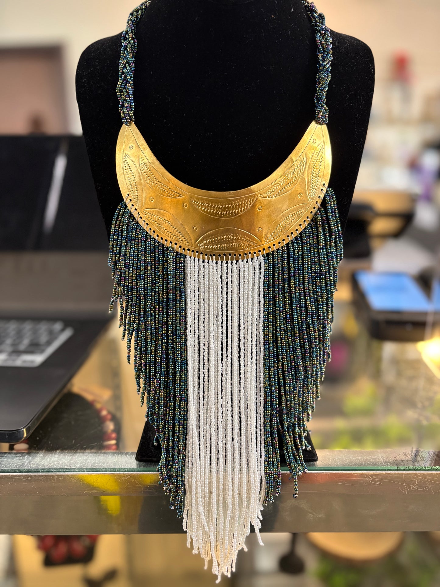 Beaded Masai Necklace, Handmade African Tribal Jewelry