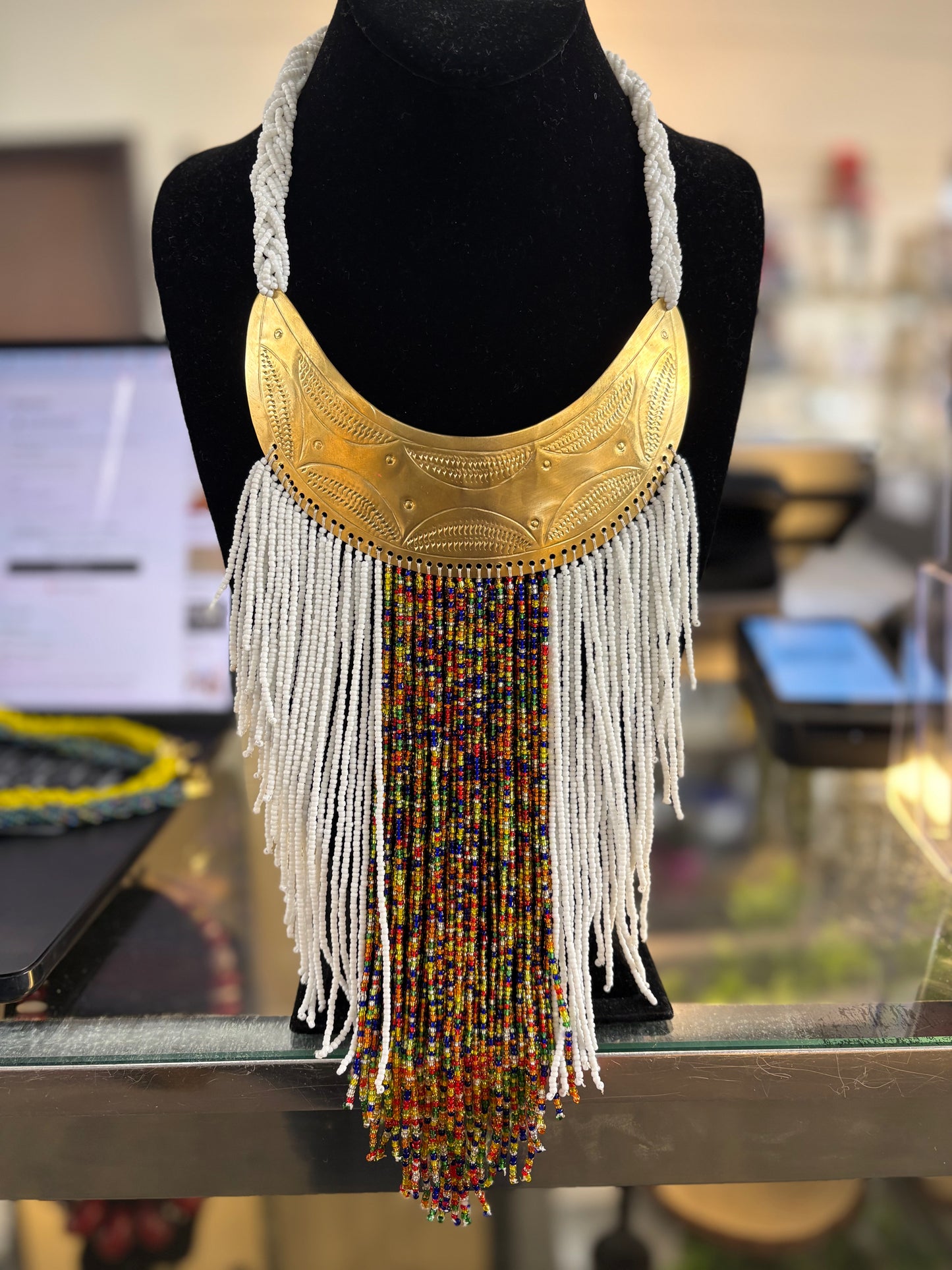 Beaded Masai Necklace, Handmade African Tribal Jewelry