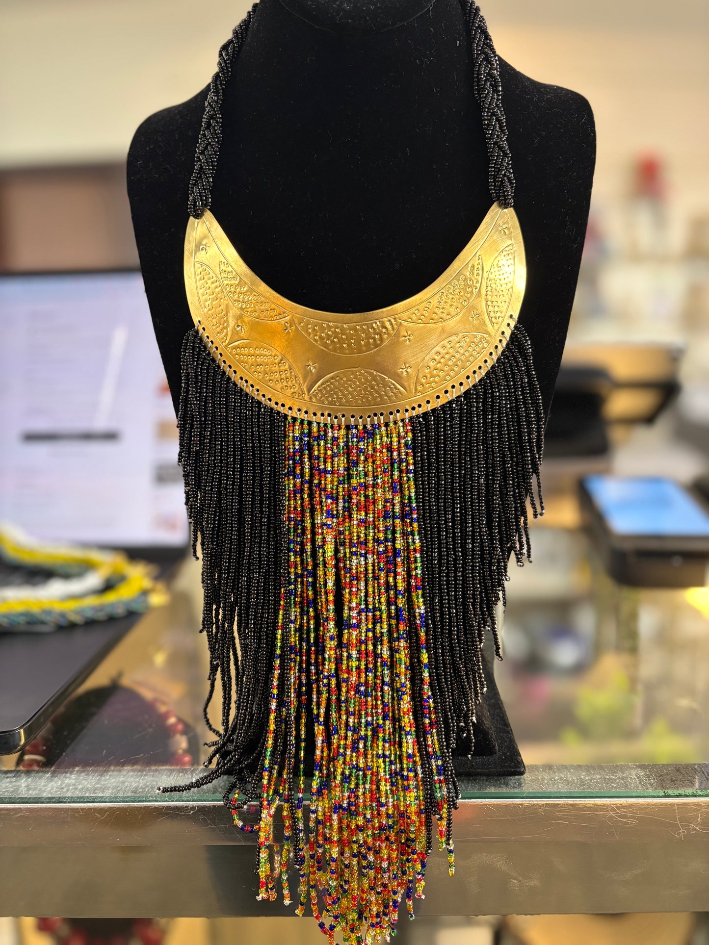 Beaded Masai Necklace, Handmade African Tribal Jewelry
