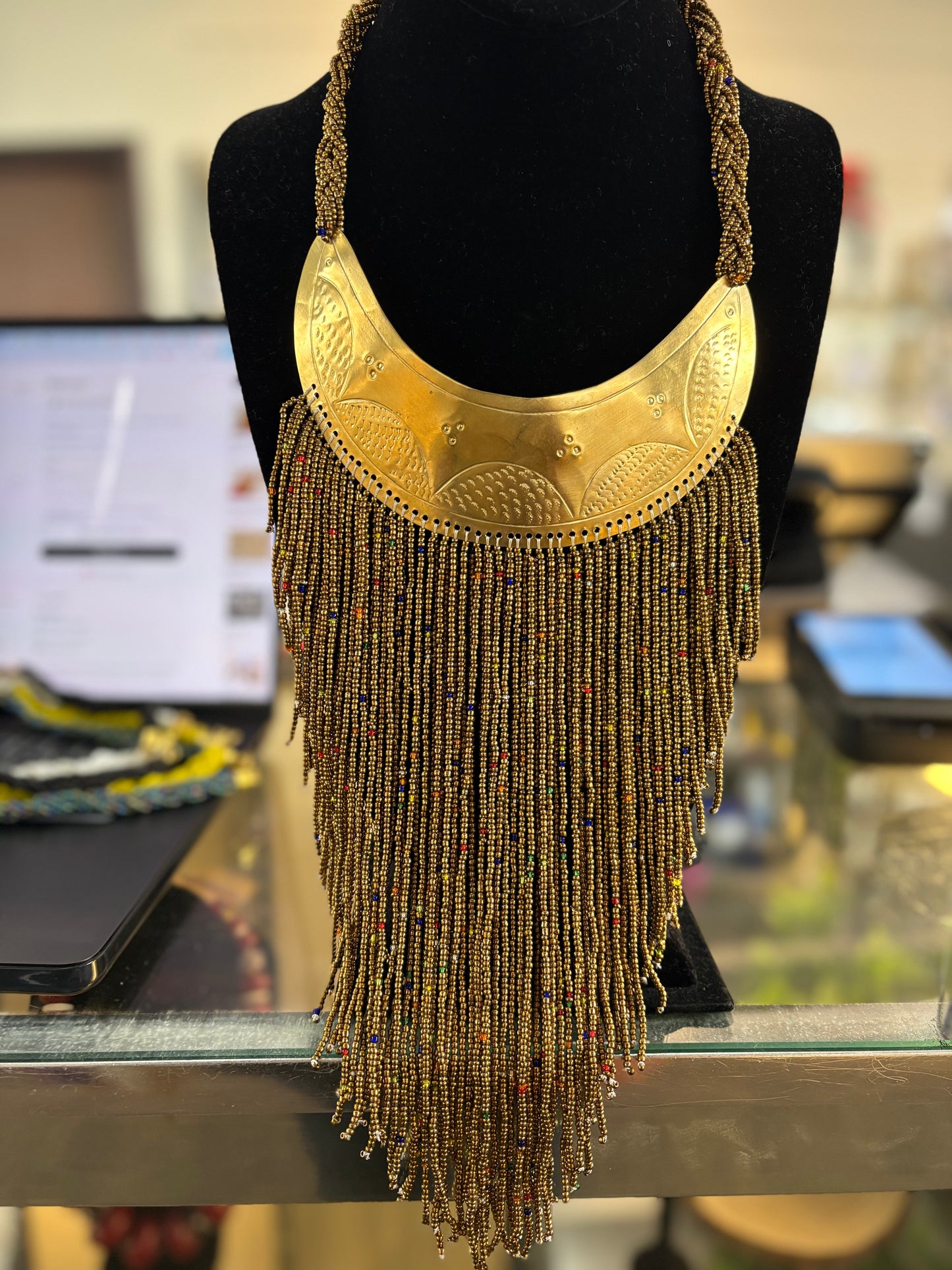 Beaded Masai Necklace, Handmade African Tribal Jewelry