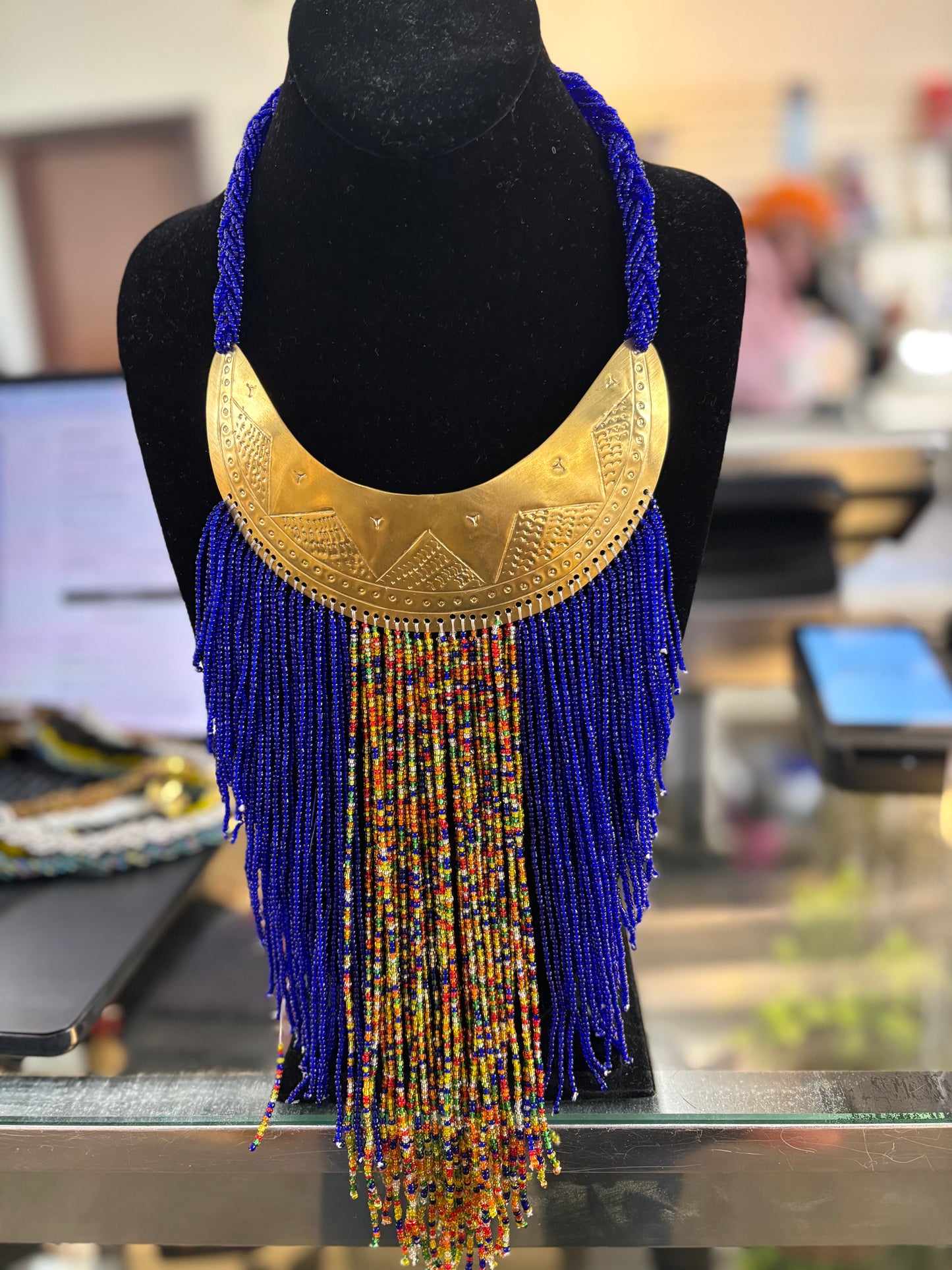 Beaded Masai Necklace, Handmade African Tribal Jewelry