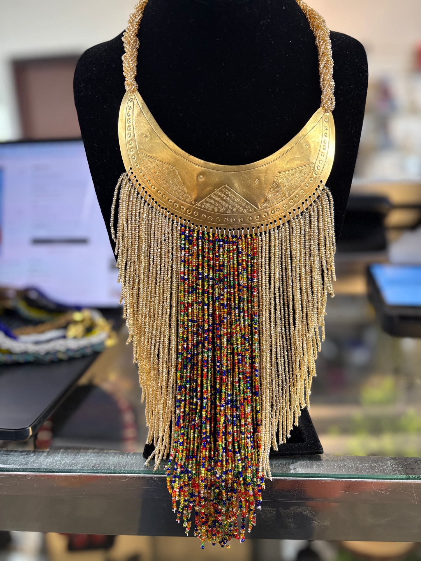 Beaded Masai Necklace, Handmade African Tribal Jewelry