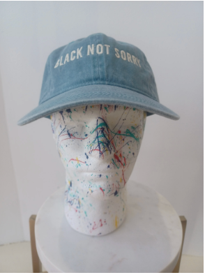Black Not Sorry Hat (Denim)