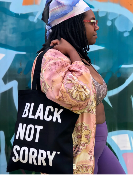 Black Not Sorry Tote (Black)*