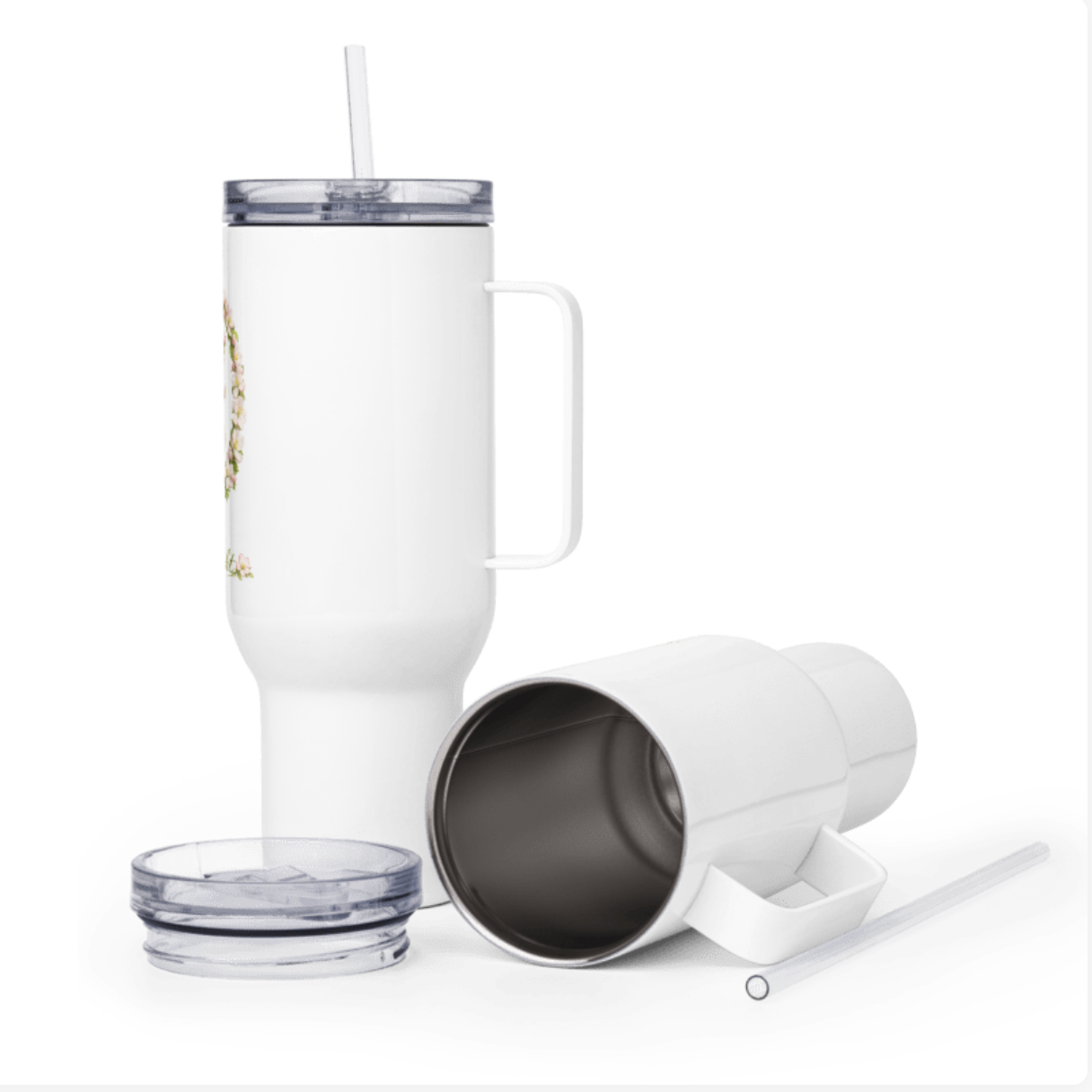 Bloom Travel Mug with a Handle
