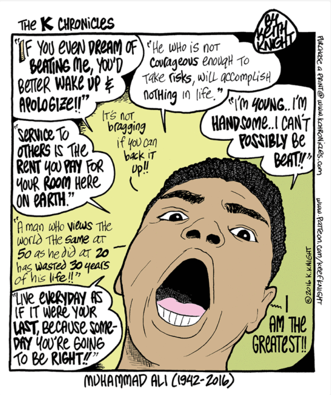 Muhammad Ali Cartoon Print