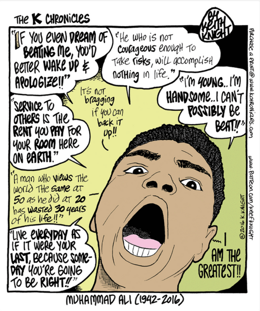 Muhammad Ali Cartoon Print