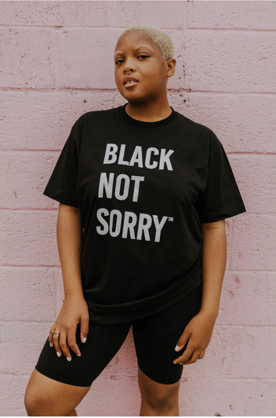 Black Not Sorry Shirt (Black)*