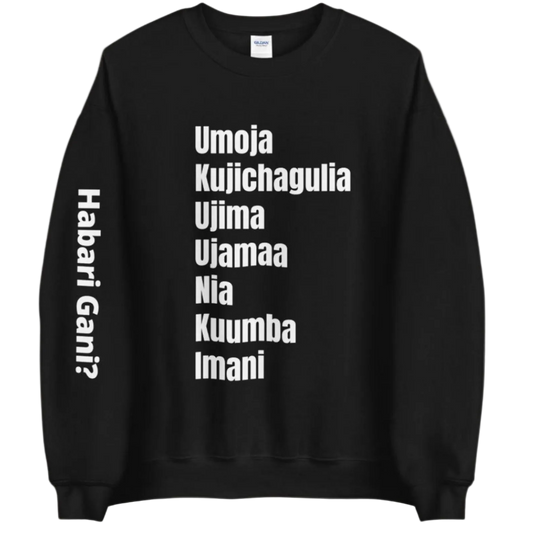 7 Principles Unisex Sweatshirt - Habari Gani? Sleeve