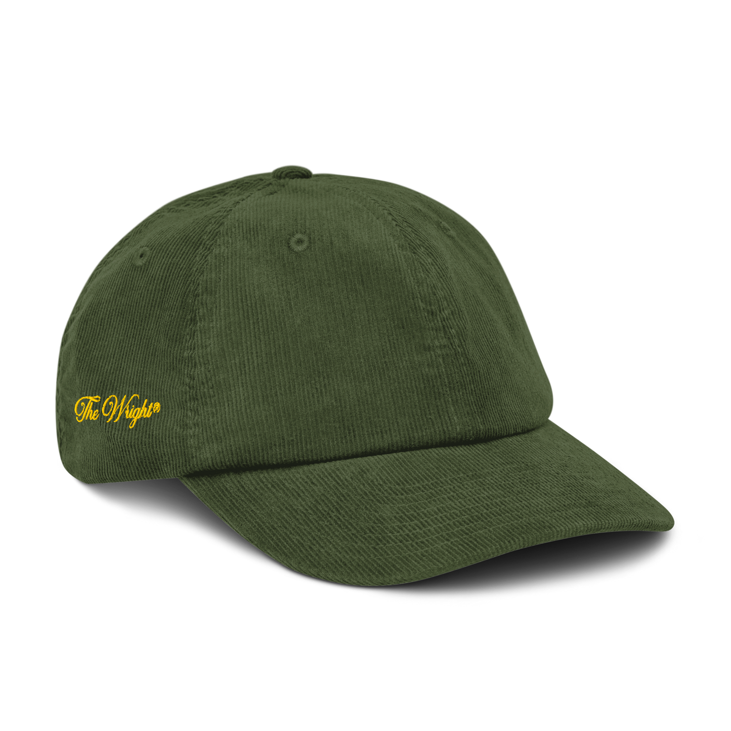 The Wright Embroidered Corduroy Cap - dad hat