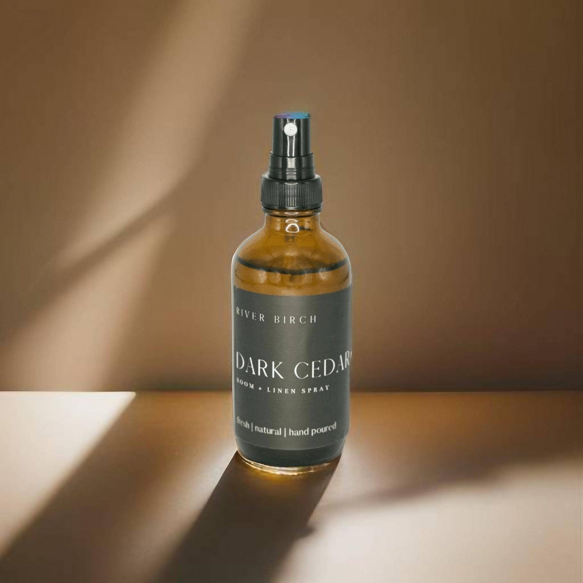 River Birch Candles - Dark Cedar - 4 oz Amber Glass Room + Linen Spray
