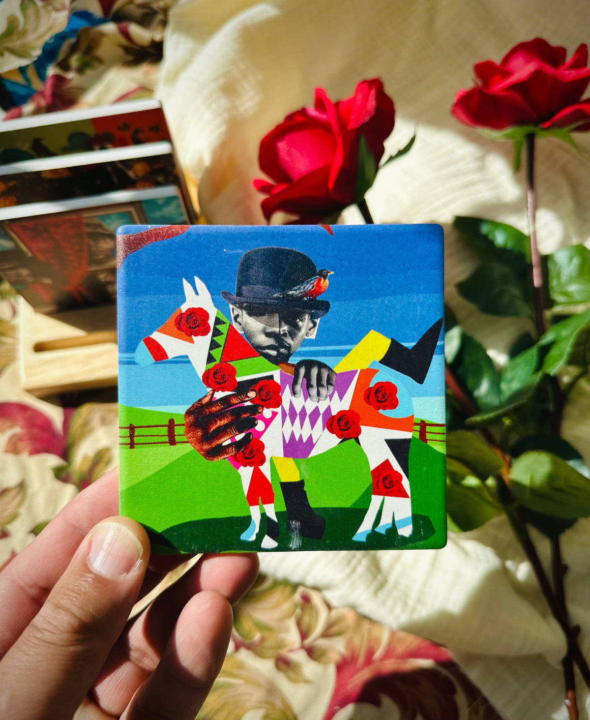 Dafri Studios - Behind the Roses Ceramic Coaster Set (4 designs)
