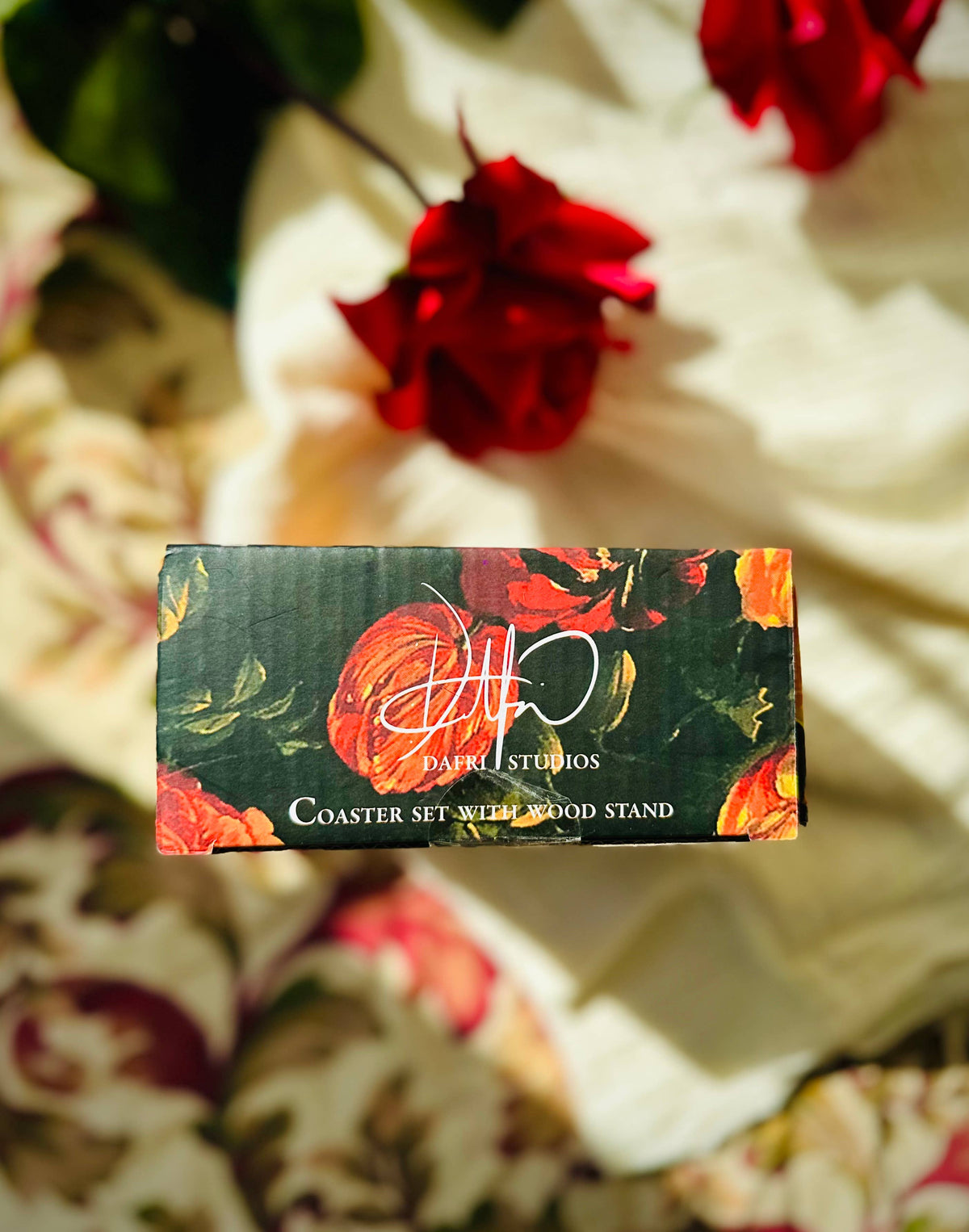 Dafri Studios - Behind the Roses Ceramic Coaster Set (4 designs)