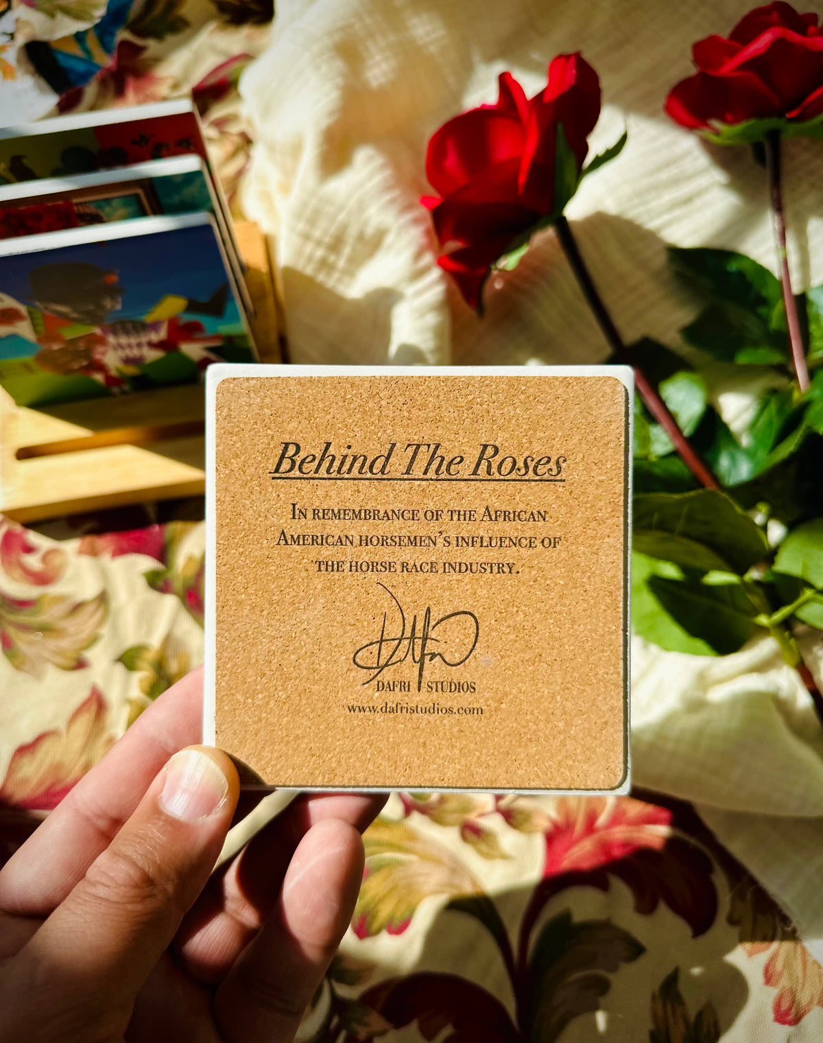 Dafri Studios - Behind the Roses Ceramic Coaster Set (4 designs)