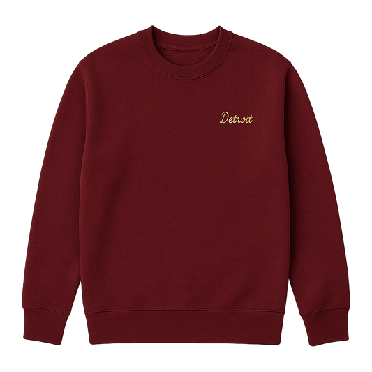 Detroit Cursive Sweatshirt (Burgundy)*