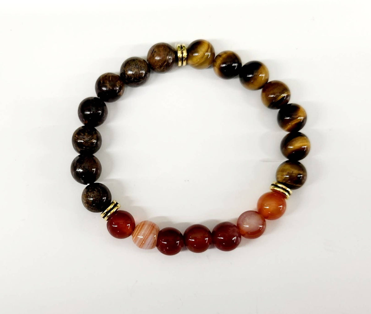 DEPRESSION SUPPORT - Tiger Eye/Banded Carnelian/Bronzite: OPTION #1: Bracelets Only