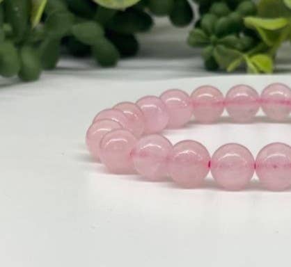 Meraki Gemstones - Rose Quartz Stretchable Bracelet 8mm: Bracelets With Information Cards
