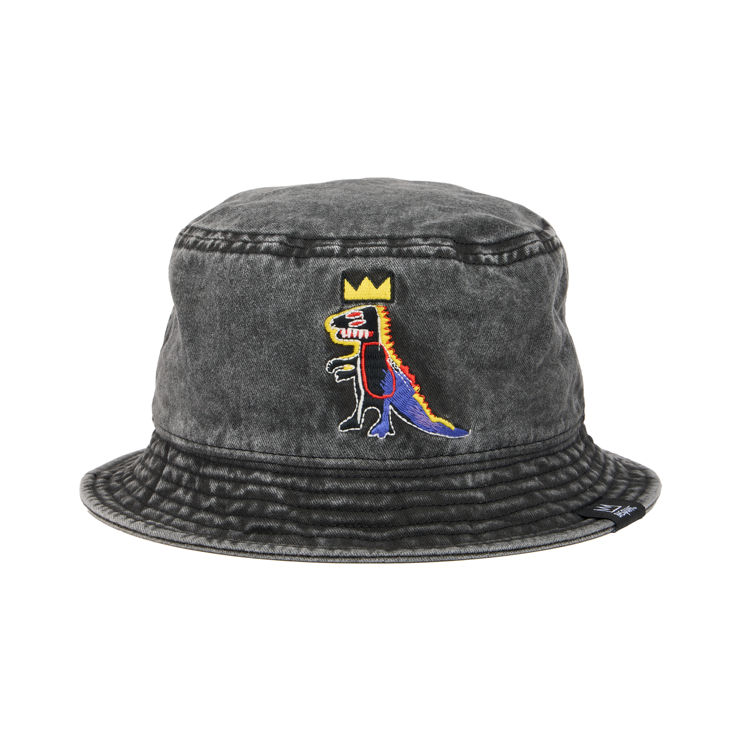 Basquiat “Pez Dispenser” Embroidered Denim Bucket Hat: Small/Medium