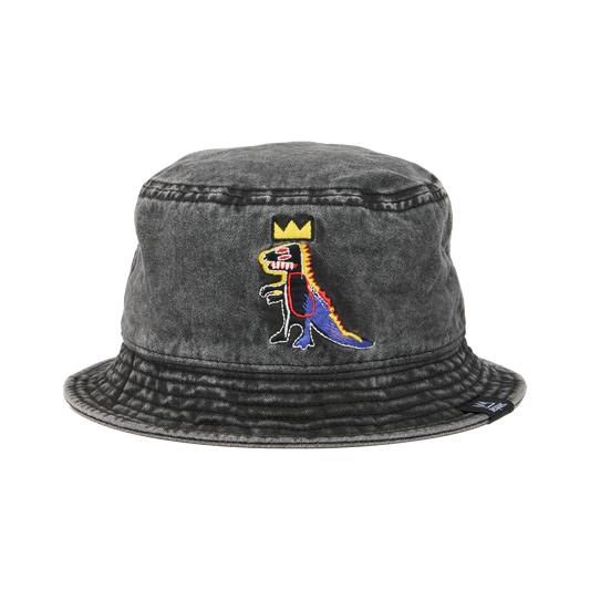 Basquiat “Pez Dispenser” Embroidered Denim Bucket Hat: Small/Medium