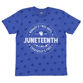 Nobody's Free Until Everybody's Free Juneteenth Shirt Kids (Blue)*