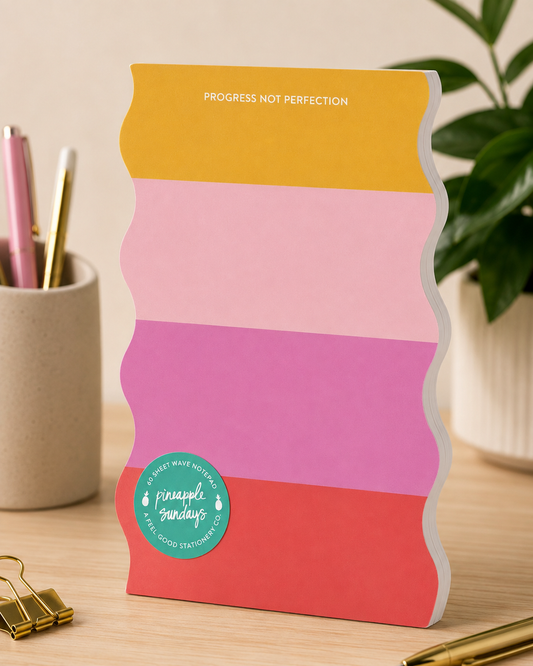Warm Stripes Wave Notepad