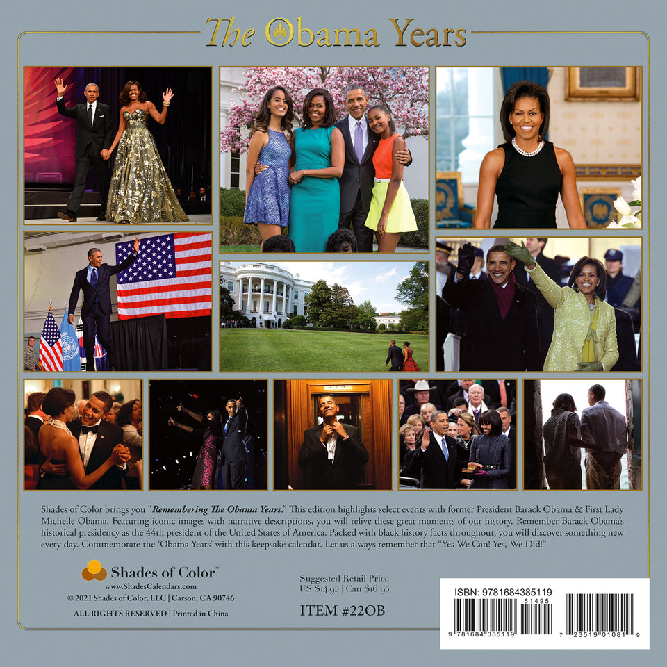 The Obama Years 2022 African American Wall Calendar