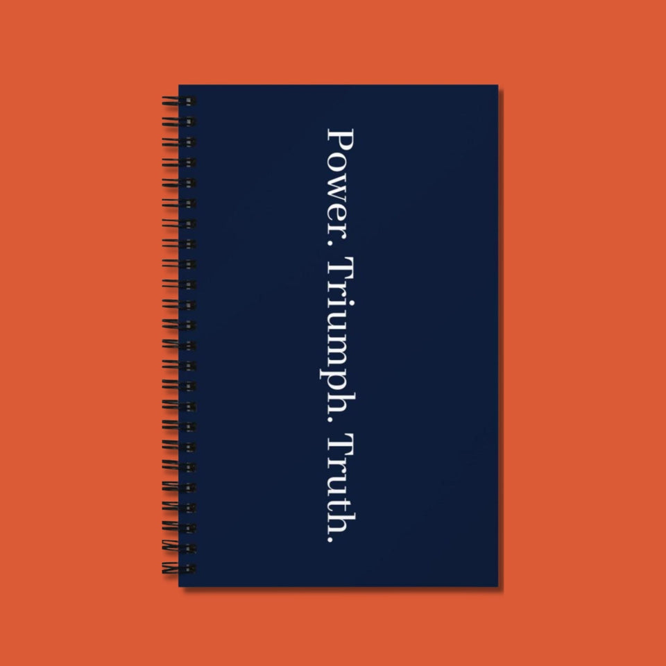 Power. Triumph. Truth. Spiral notebook